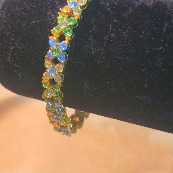 Vtg Joan Rivers Gold Vermeil Crystal Rhinestone XO Tennis Bracelet 7.5" Signed - Picture 11 of 15